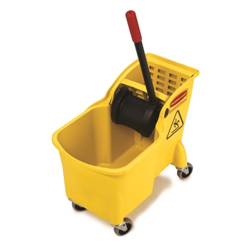 Rubbermaid Tandem 31 Quart Bucket and Wringer Combo, Yellow